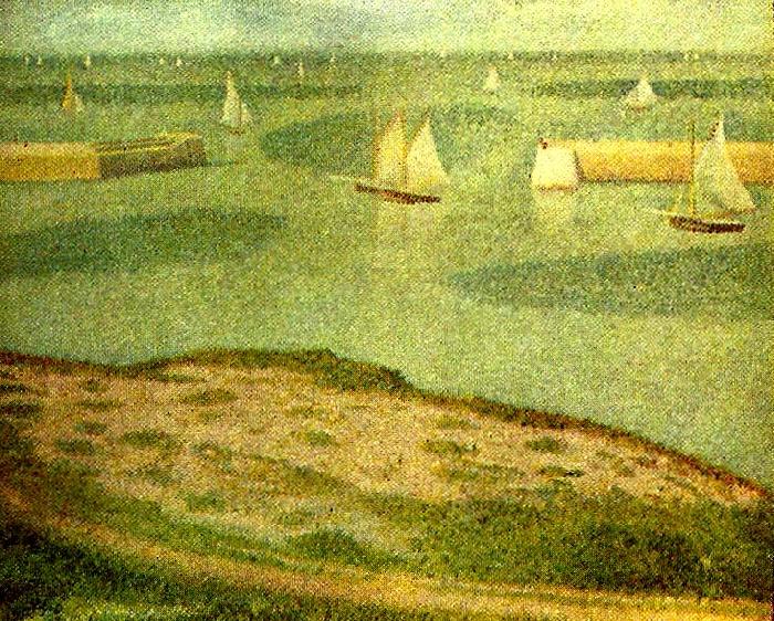 Georges Seurat fiskeflottan utanfor port oil painting picture